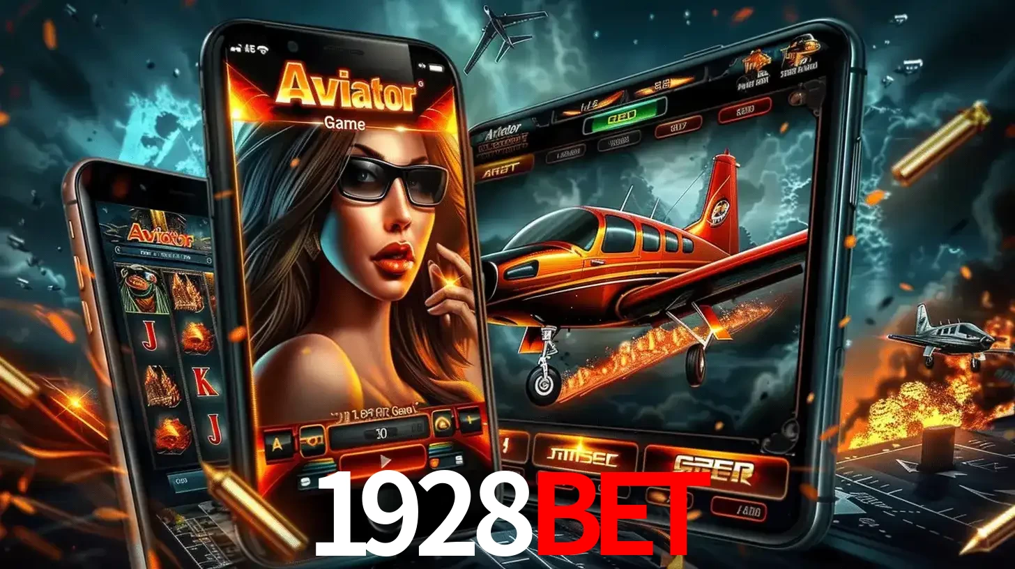 O popular jogo de apostas Aviator exibido em vários celulares e tablets, mostrando a interface emocionante e a ação de voo disponíveis para jogar agora no 1928BET.